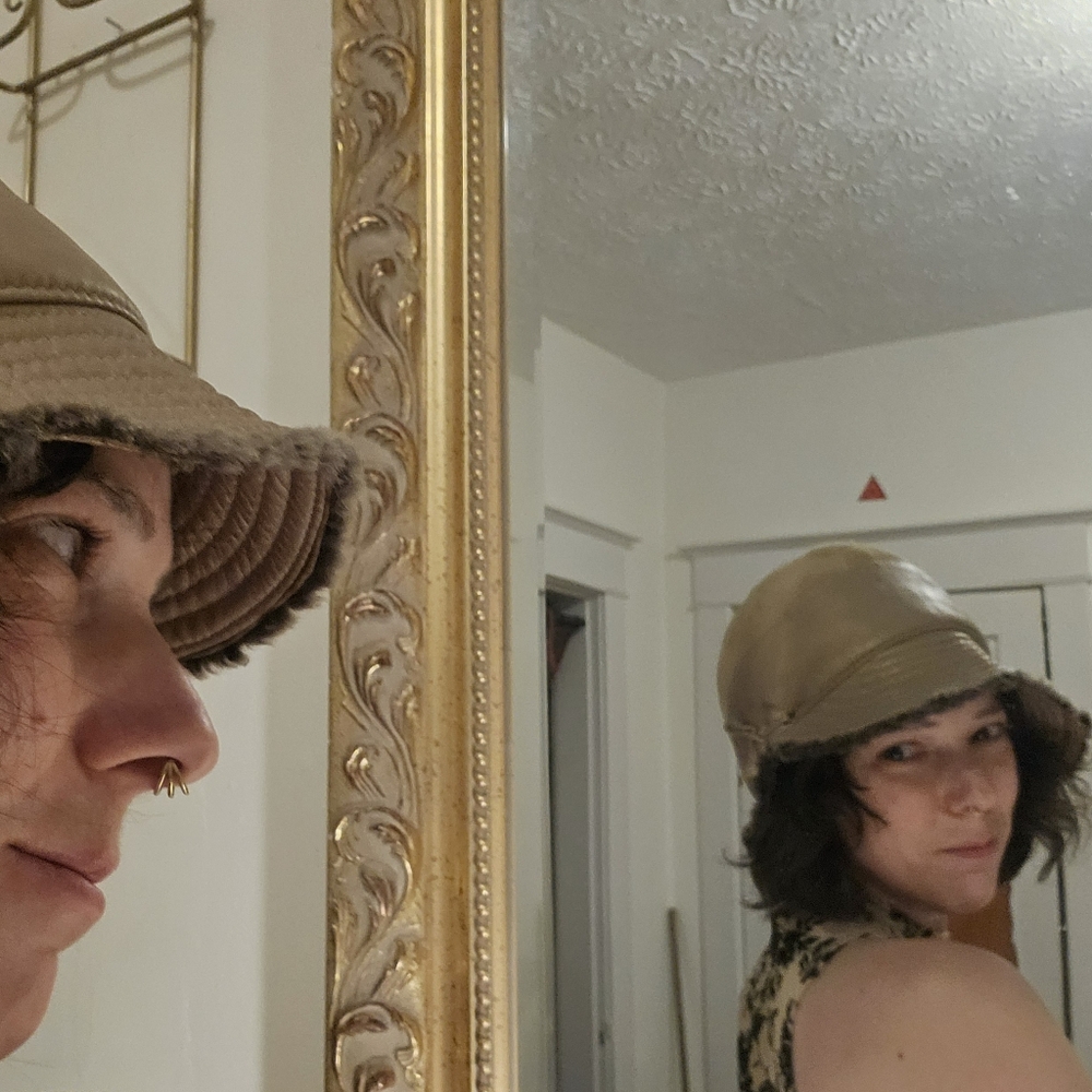 Sheep Leather 20's Style Winter Hat